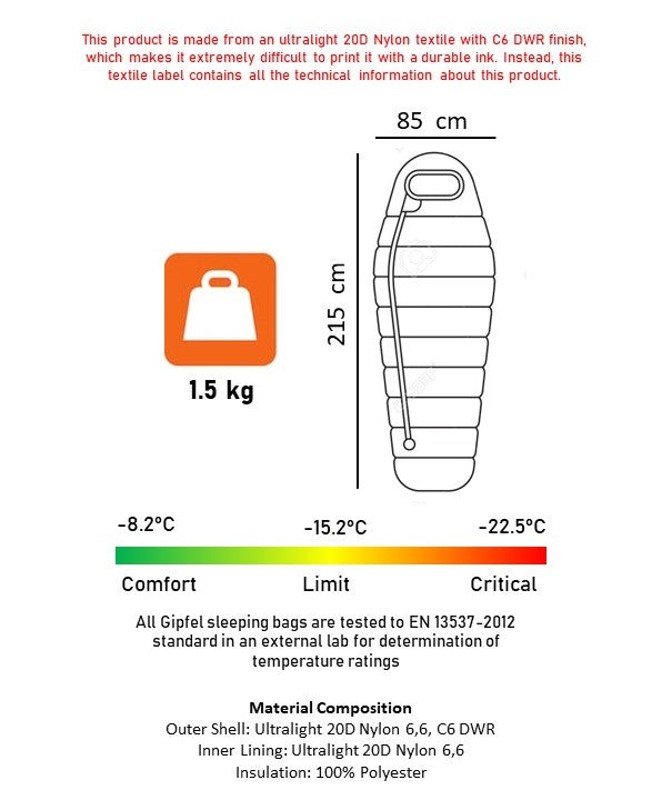 GIPFEL CORA SLEEPING BAG -9°C