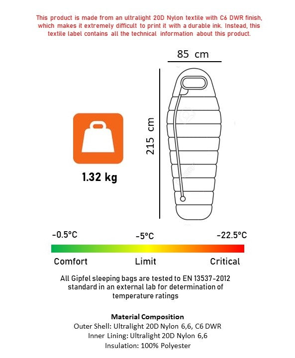 GIPFEL CORA SLEEPING BAG -1°C