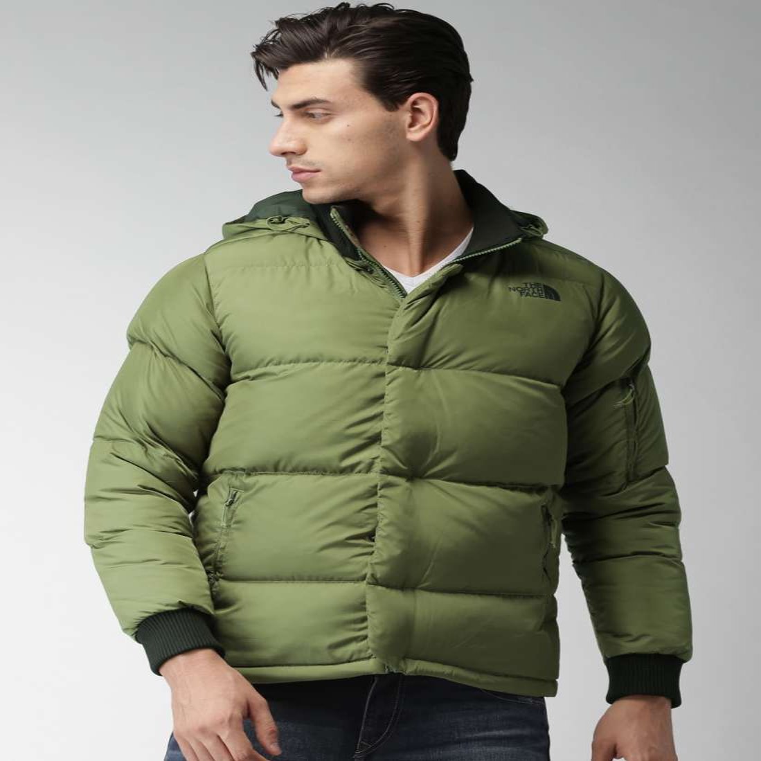 NORTH FACE OLIVE GREEN SOLID A-FRZE DWN JACKET - Stepin Adventure