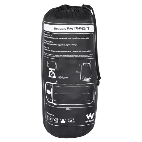 WILDCRAFT TRAVELITE 15 SLEEPING BAG BLACK - Stepin Adventure