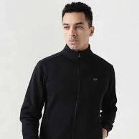 WILDCRAFT SWEATSHIRT ZIP MEN-SOLID BLACK-S - Stepin Adventure